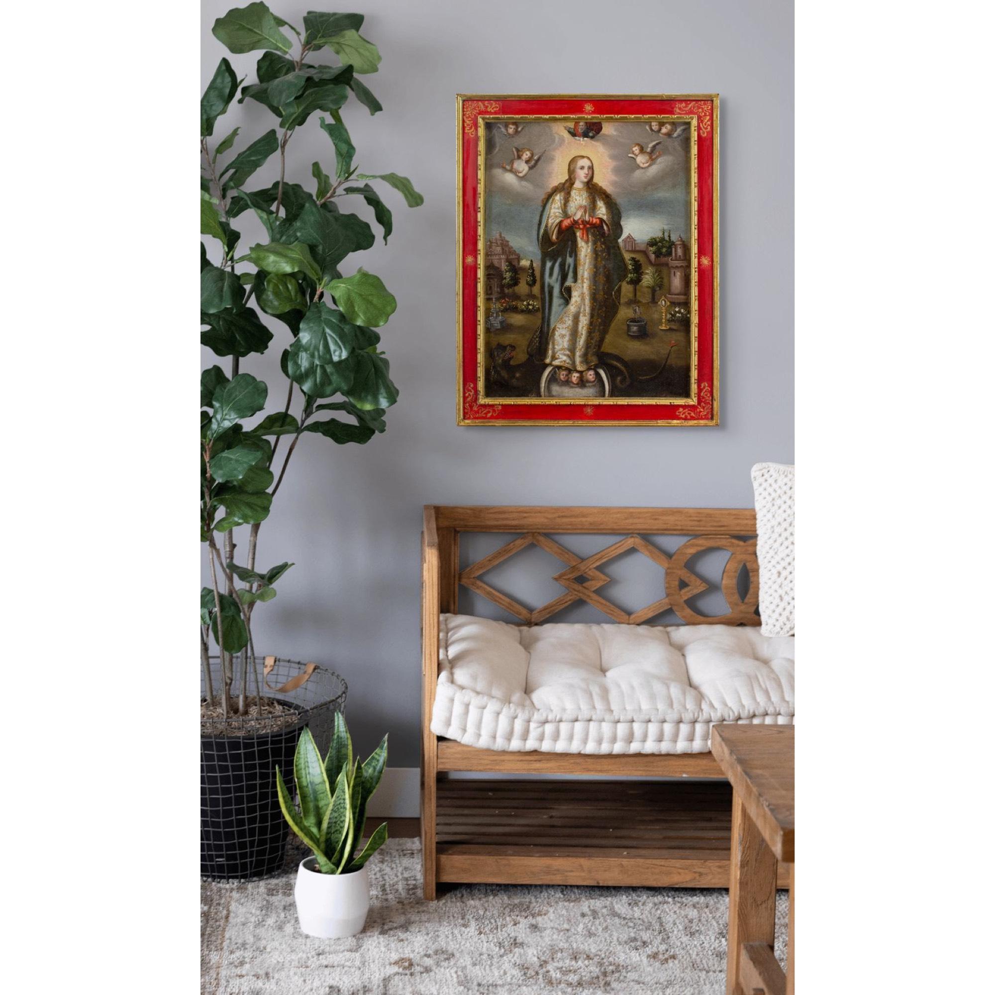 Frühe spanische Kolonialschule aus dem 17. Jahrhundert, Jungfrau von der Unbefleckten Empfängnis (Barock), Painting, von Unknown