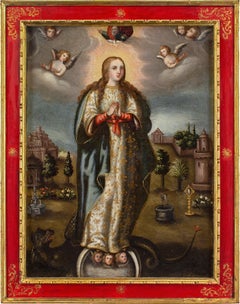 Early 17th-Century Spanish Colonial School, Virgin Of The Immaculate Conception