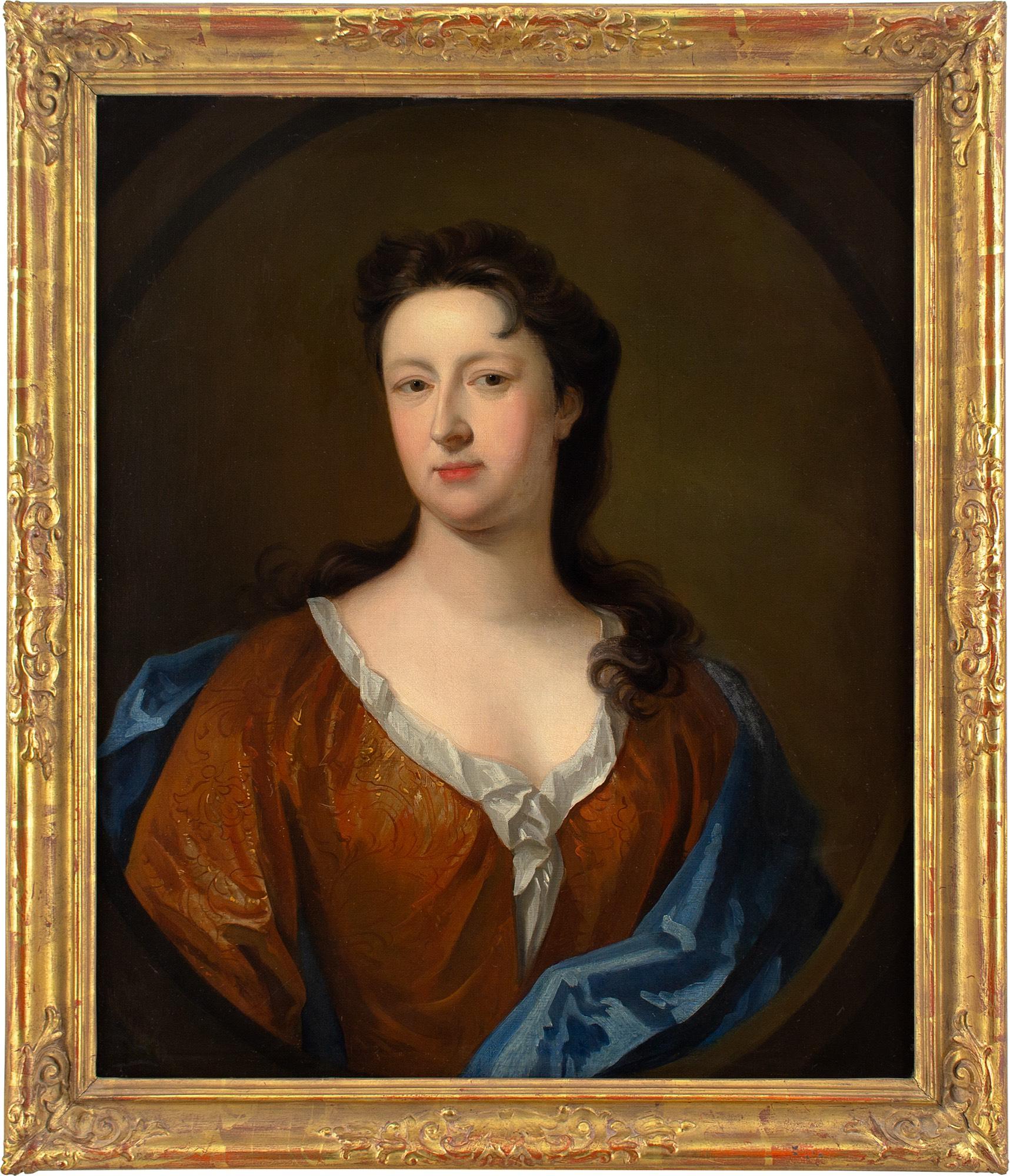 Unknown Portrait Painting - Early 18th-Century English School, Portrait Of A Lady In A Russet Dress