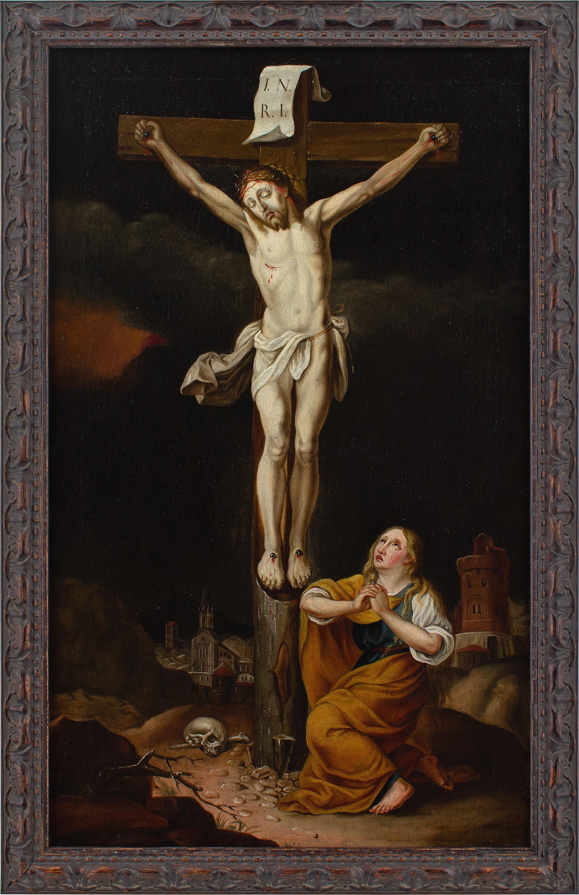Early 18th-Century Flemish School, Christ On The Cross With Mary Magdalene