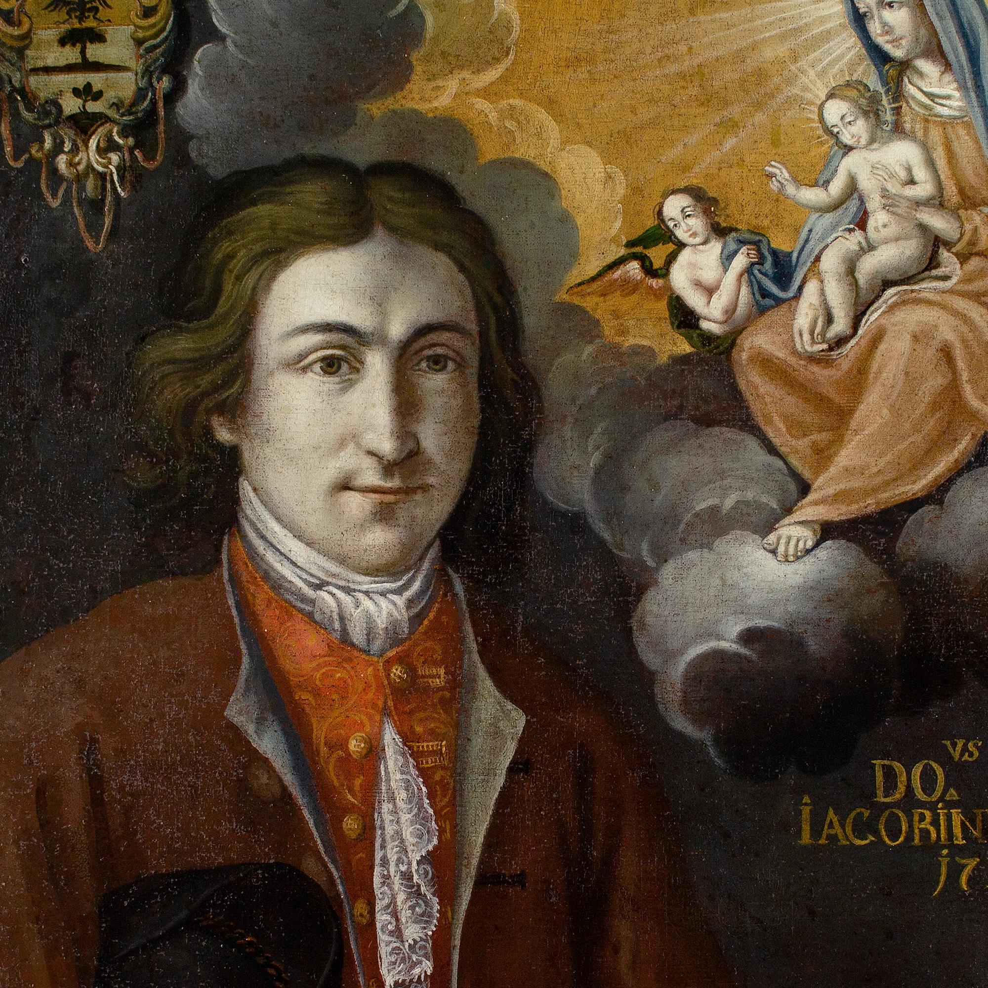 Französische Schule des frühen 18. Jahrhunderts, Ex-Voto-Porträt mit Emilian Jacobin im Angebot 6