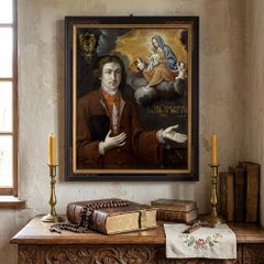 Scuola francese dell'inizio del XVIII secolo, ritratto ex-voto con giacobino emiliano