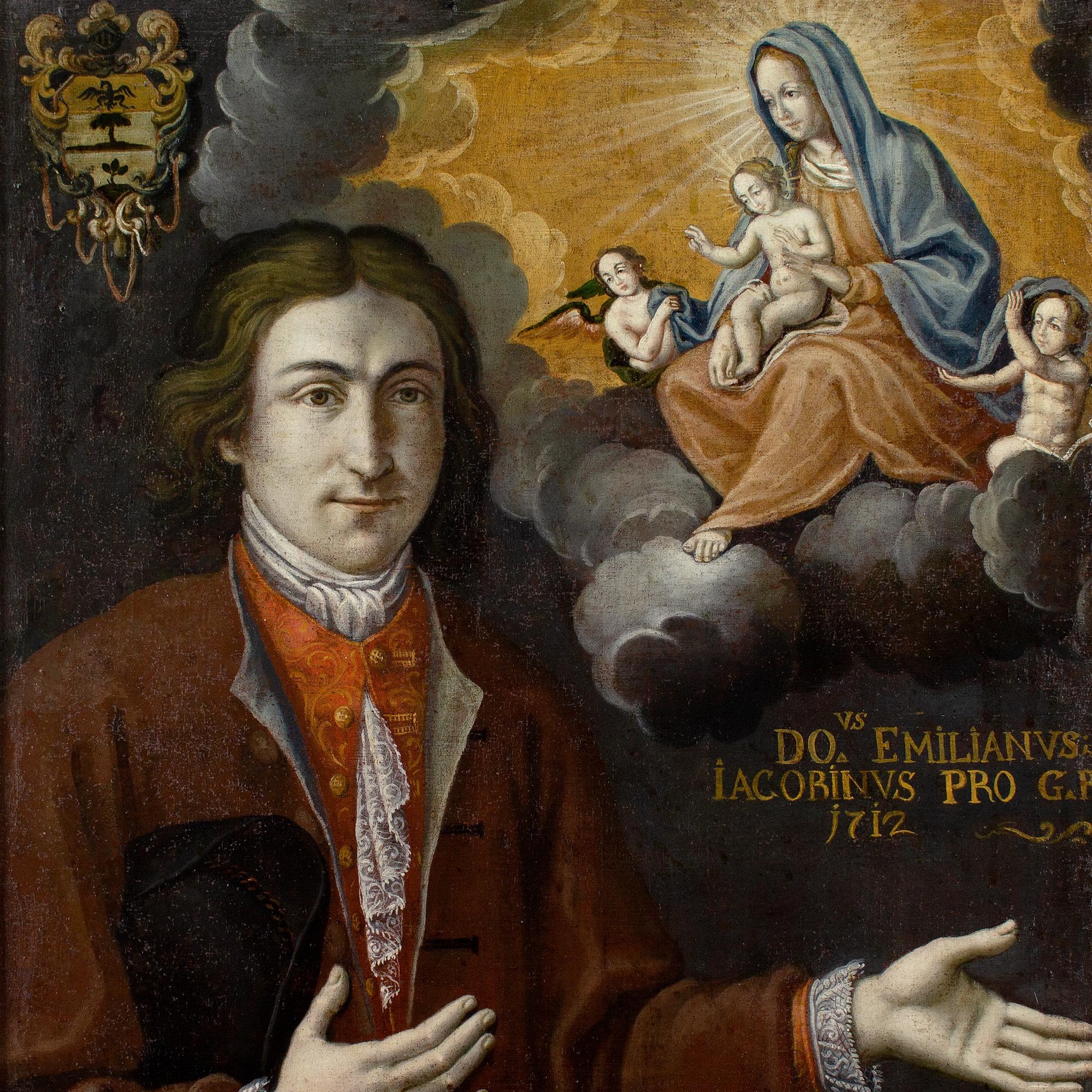 Französische Schule des frühen 18. Jahrhunderts, Ex-Voto-Porträt mit Emilian Jacobin im Angebot 3