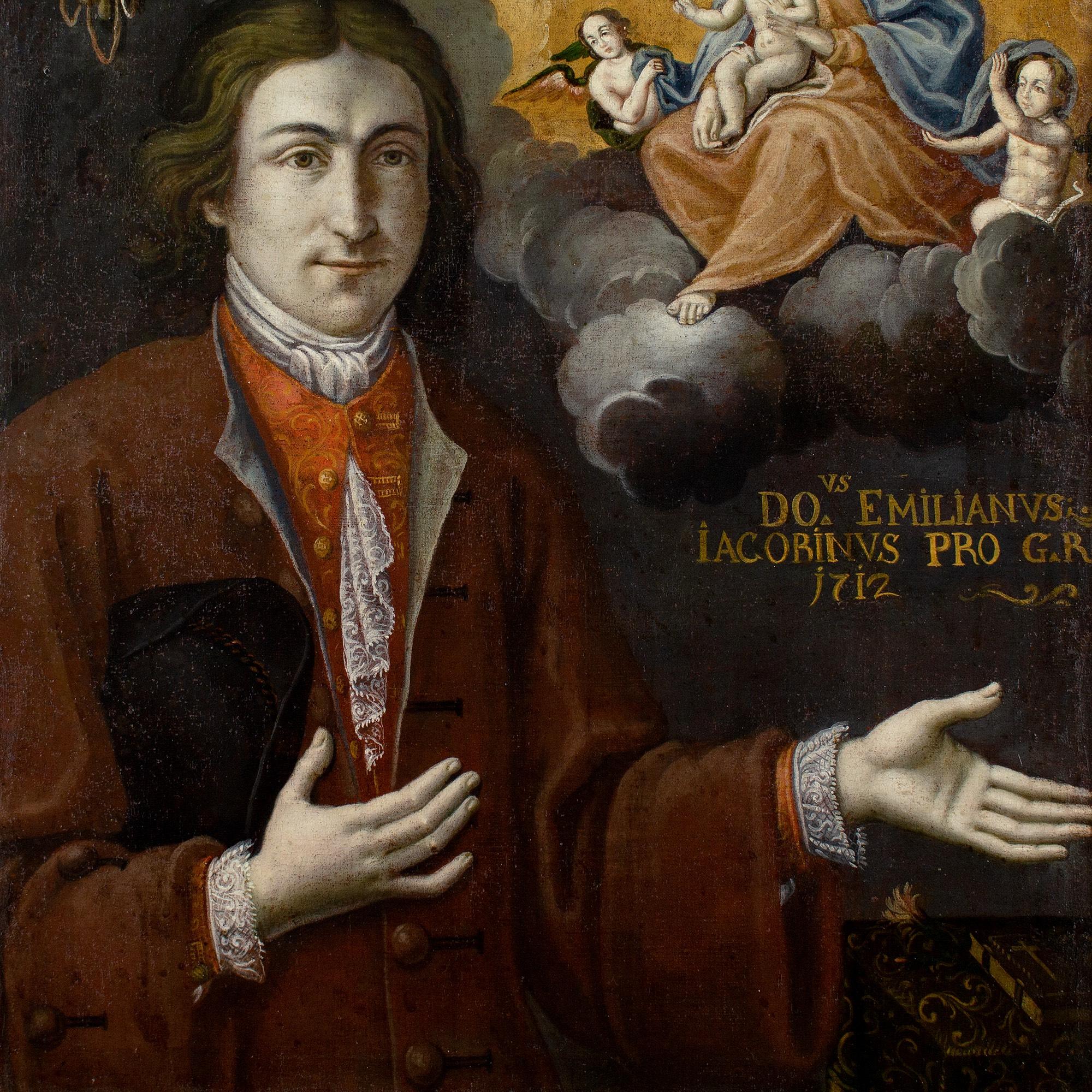 Französische Schule des frühen 18. Jahrhunderts, Ex-Voto-Porträt mit Emilian Jacobin im Angebot 4