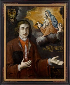 Escuela francesa de principios del siglo XVIII, retrato exvoto con jacobino emiliano
