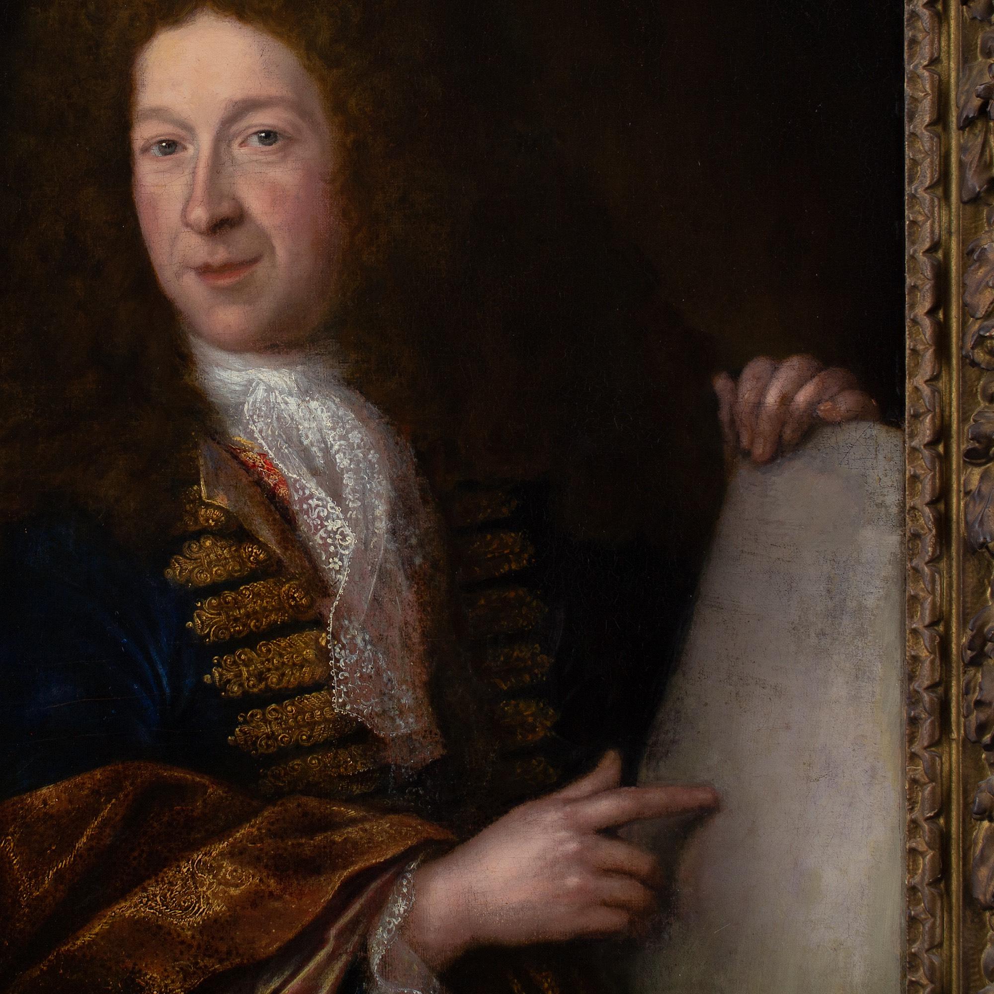 Début du 18e siècle, école française, portrait d'un gentilhomme, peinture à l'huile ancienne en vente 2