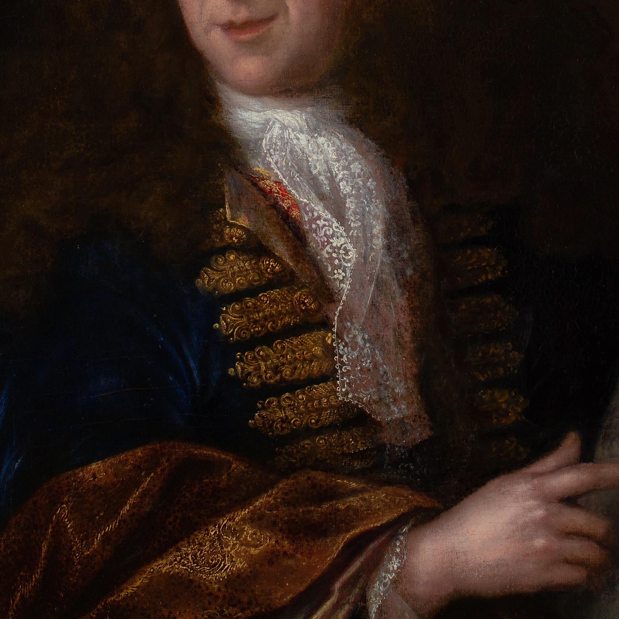 Début du 18e siècle, école française, portrait d'un gentilhomme, peinture à l'huile ancienne en vente 4