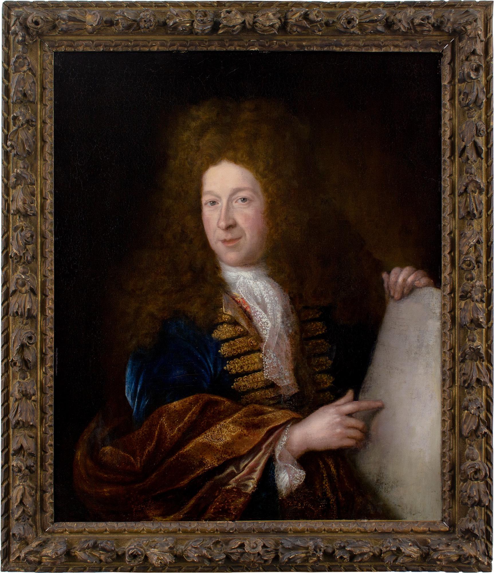 Early 18th-Century French School, Portrait Of A Gentleman, Antique Oil Painting