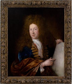 Early 18th-Century French School, Portrait Of A Gentleman, Antique Oil Painting