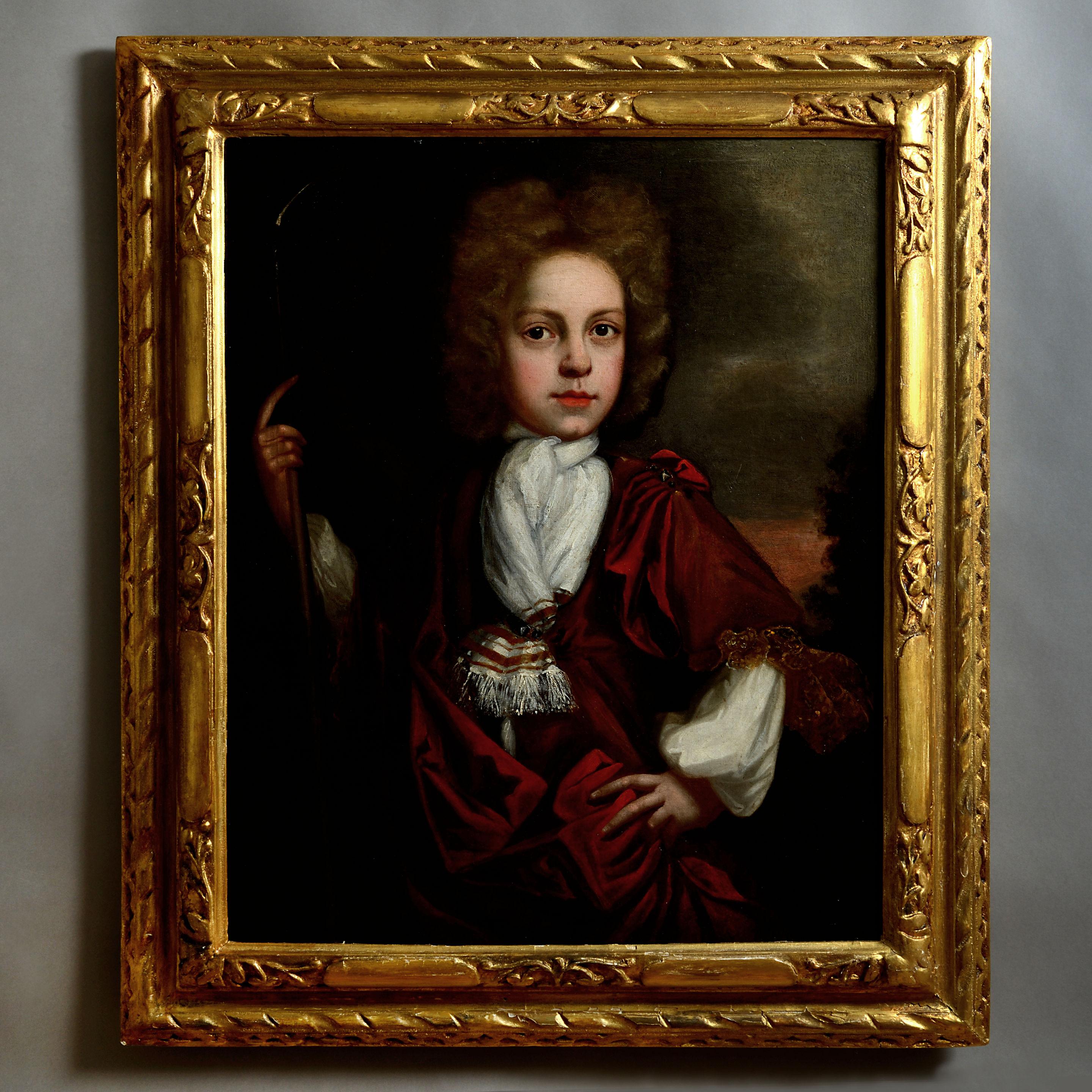 Unknown Portrait Painting – Early 18th Century Oil on Canvas Portrait of Samuel Bagshawe (1689-1712)