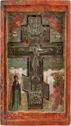 Early 18th-Century Russian Icon, Volga Masters (Circle), The Crucifixion