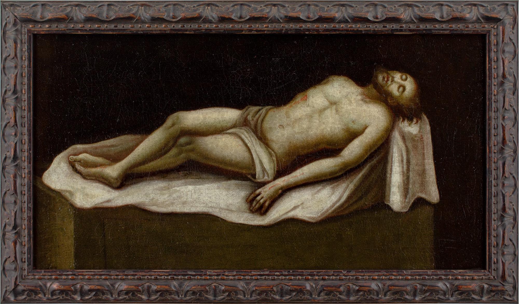 Unknown Figurative Painting - Early 18th-Century Spanish School, Christ In The Tomb