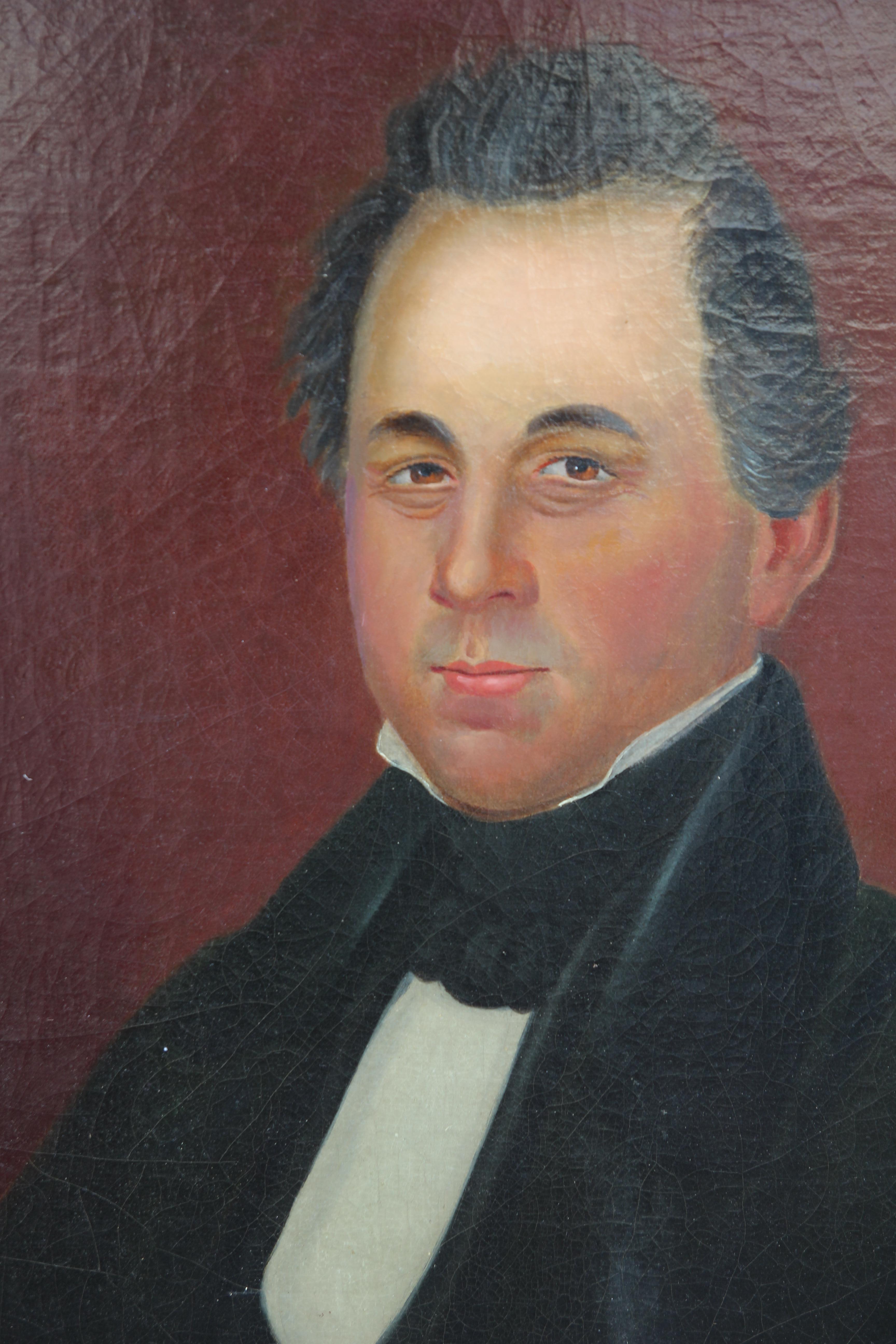 Portrait américain d'un homme du début du XIXe siècle - Painting de Unknown