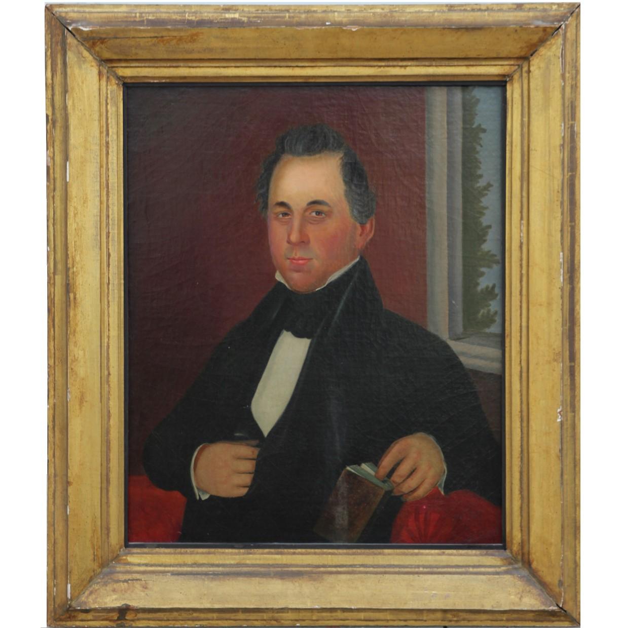 Unknown Figurative Painting - Early 19th Century American Portrait of a Man