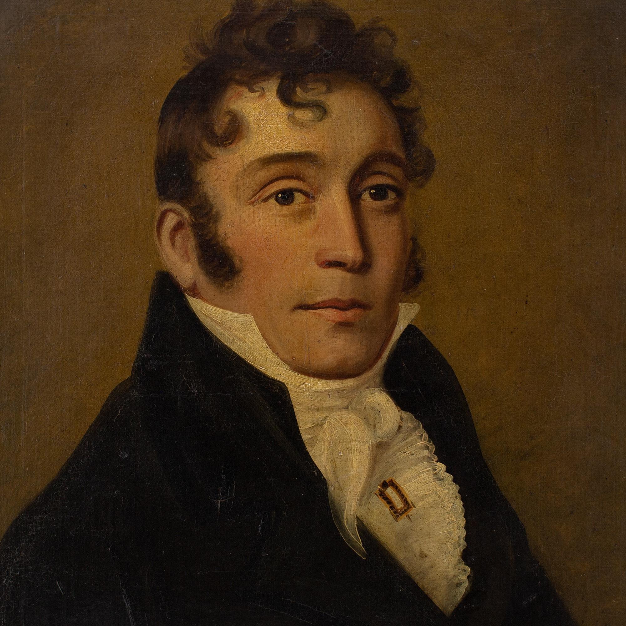 Early 19th-Century British School, Portrait Of A Regency Gentleman For Sale 1