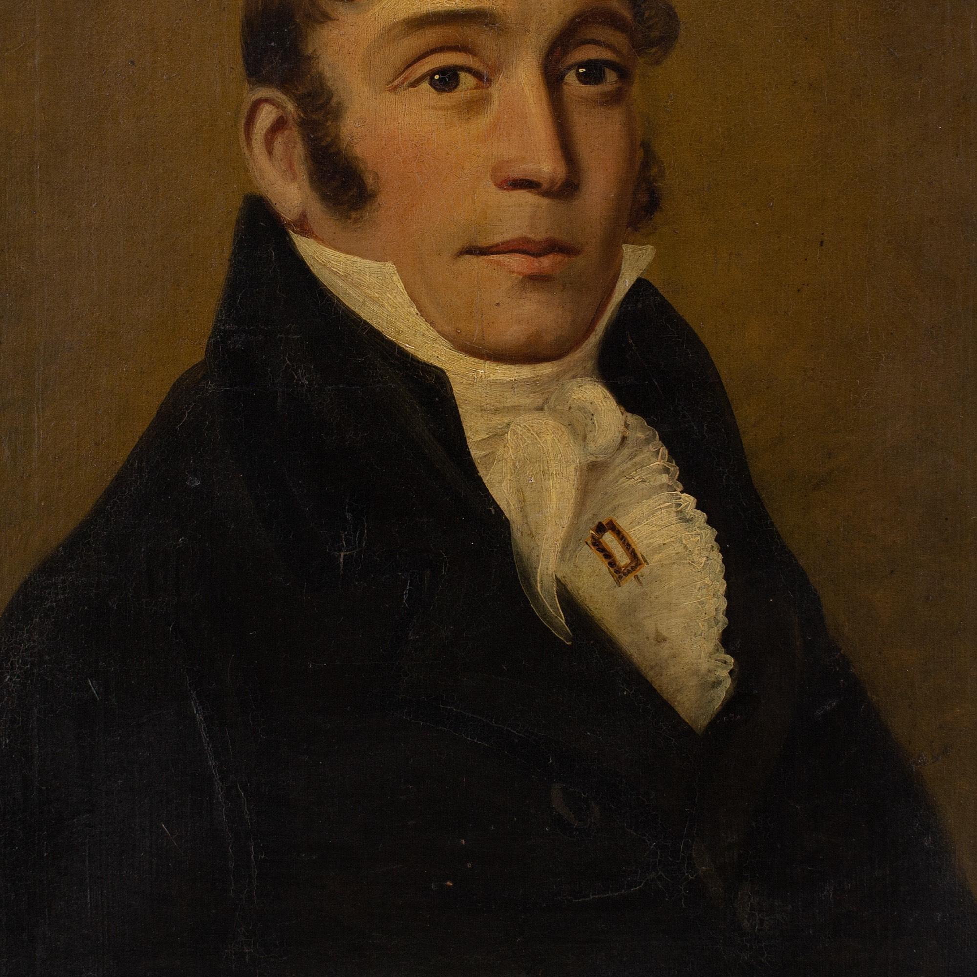 Early 19th-Century British School, Portrait Of A Regency Gentleman For Sale 2