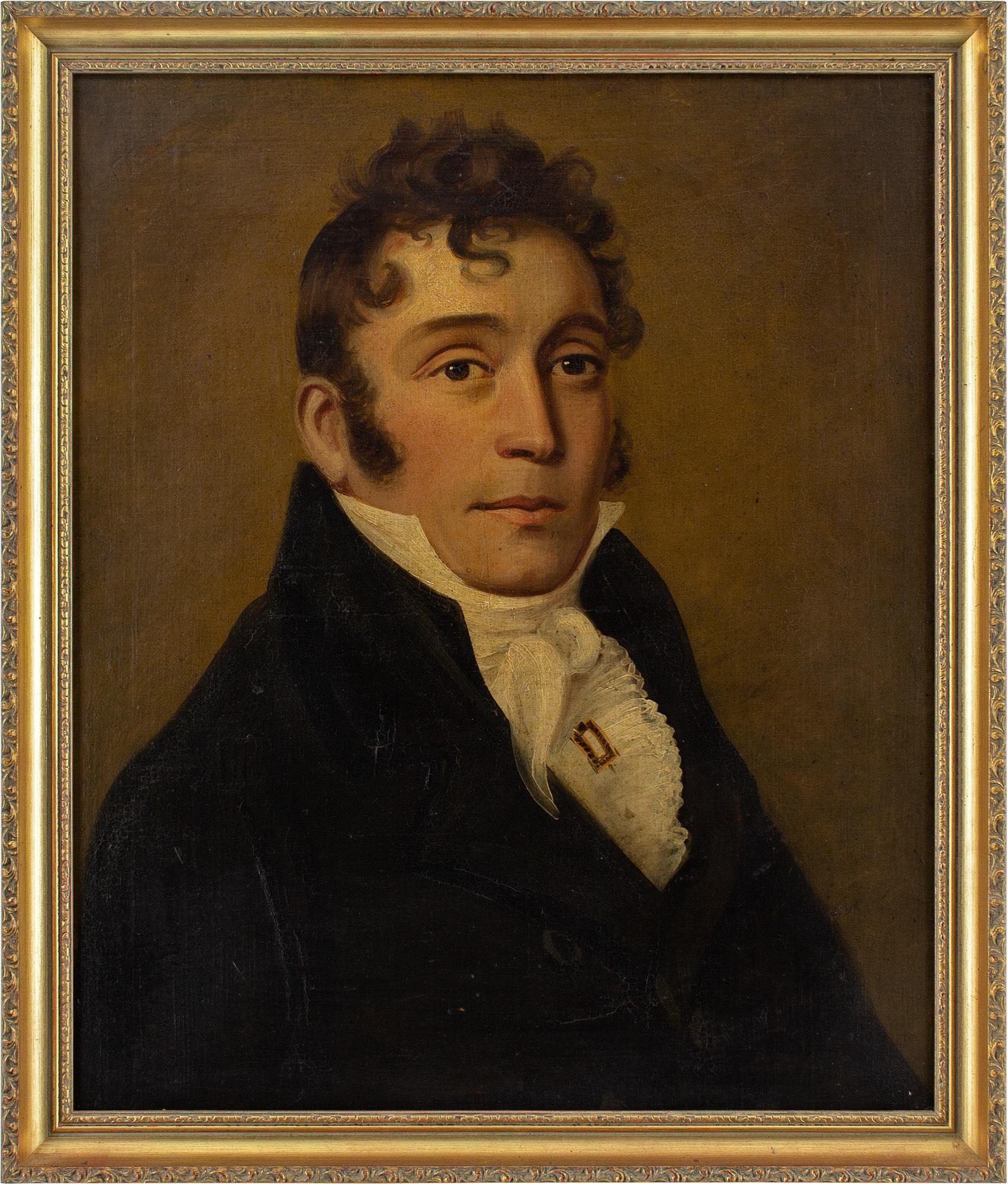 Portrait Painting Unknown - École britannique du début du XIXe siècle, portrait d'un gentleman de la Régence