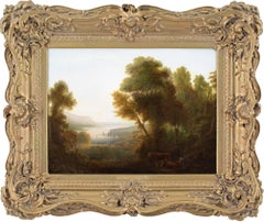 Early 19th-Century British School, Romantic Landscape With Cattle & Coastal View