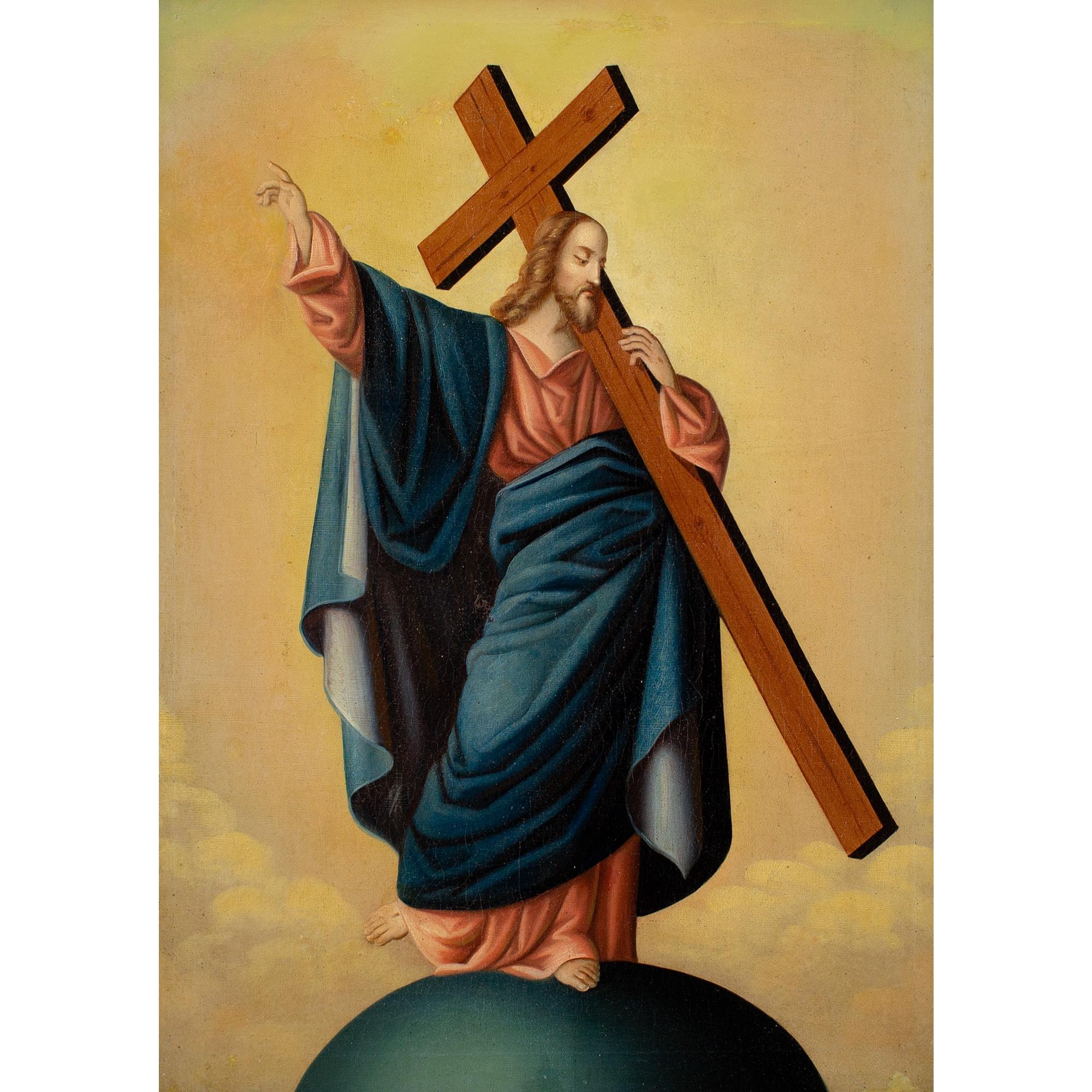 Zentraleuropäische Schule des frühen 19. Jahrhunderts, Christus der Erlöser – Painting von Unknown
