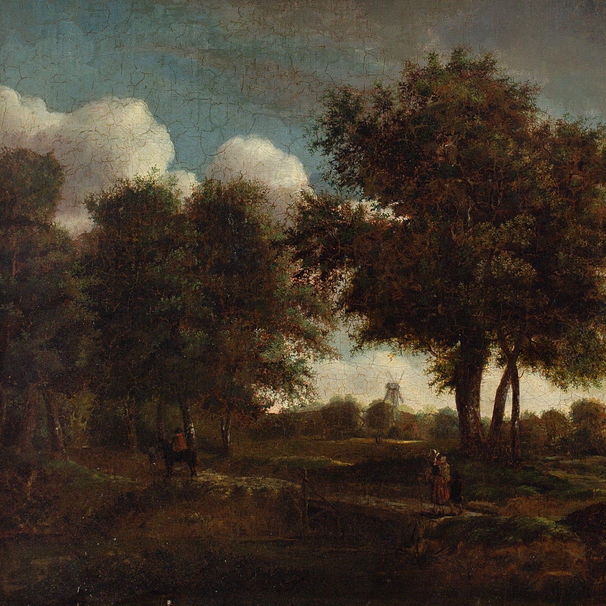 Early 19th-Century Dutch School, Landscape With Travelling Family & Windmill 4