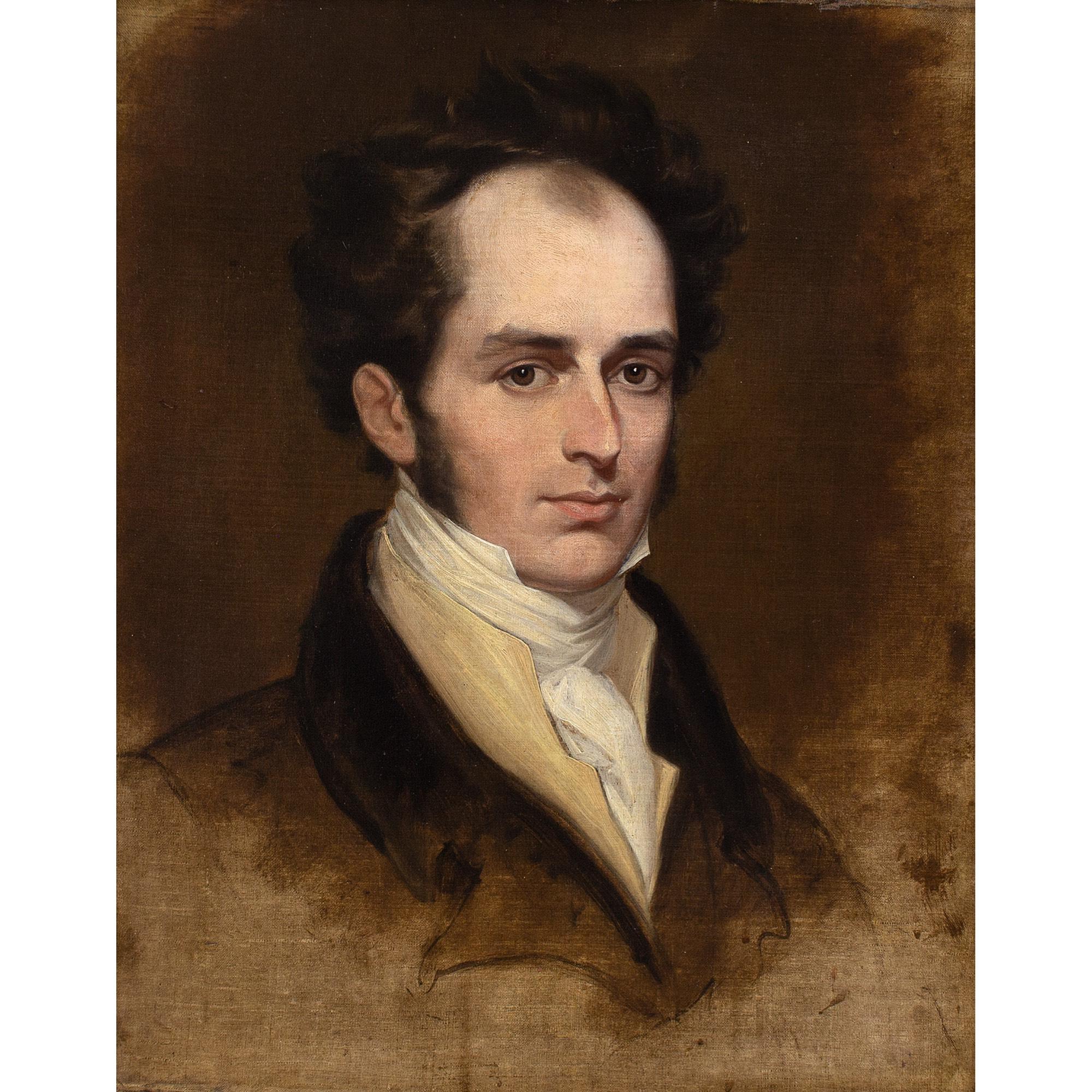 Early 19th-Century English School, Portrait Study Of A Gentleman - Painting by Unknown
