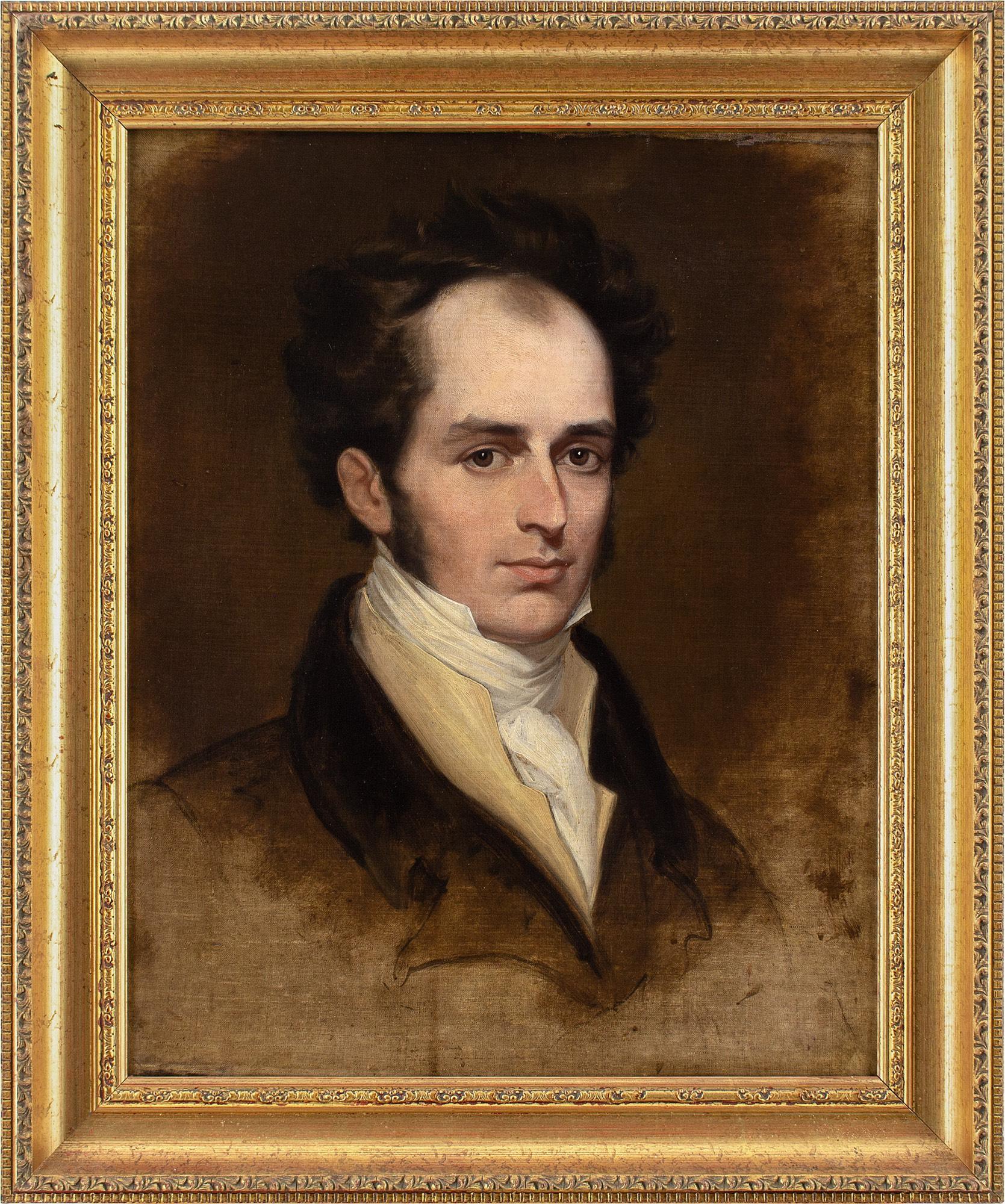 Unknown Portrait Painting - Early 19th-Century English School, Portrait Study Of A Gentleman