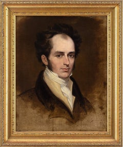 Retro Early 19th-Century English School, Portrait Study Of A Gentleman