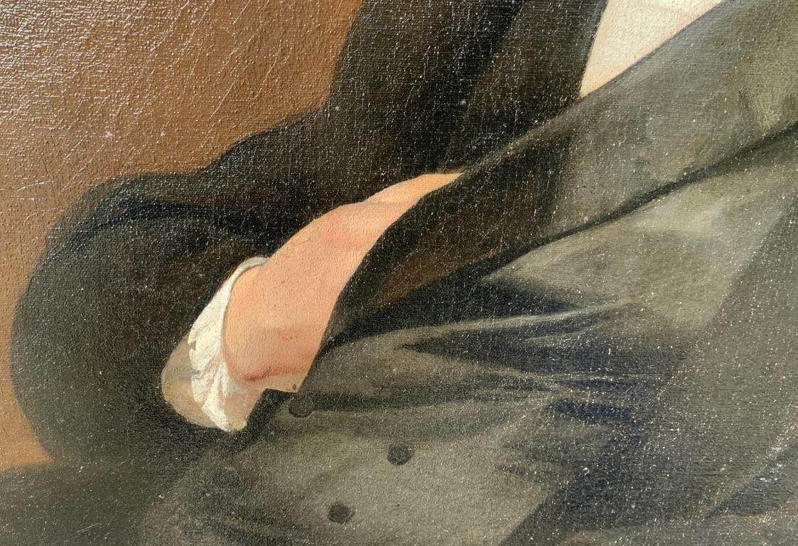 Peinture française du début du XIXe siècle - Portrait de Napoléon - Huile sur toile 5