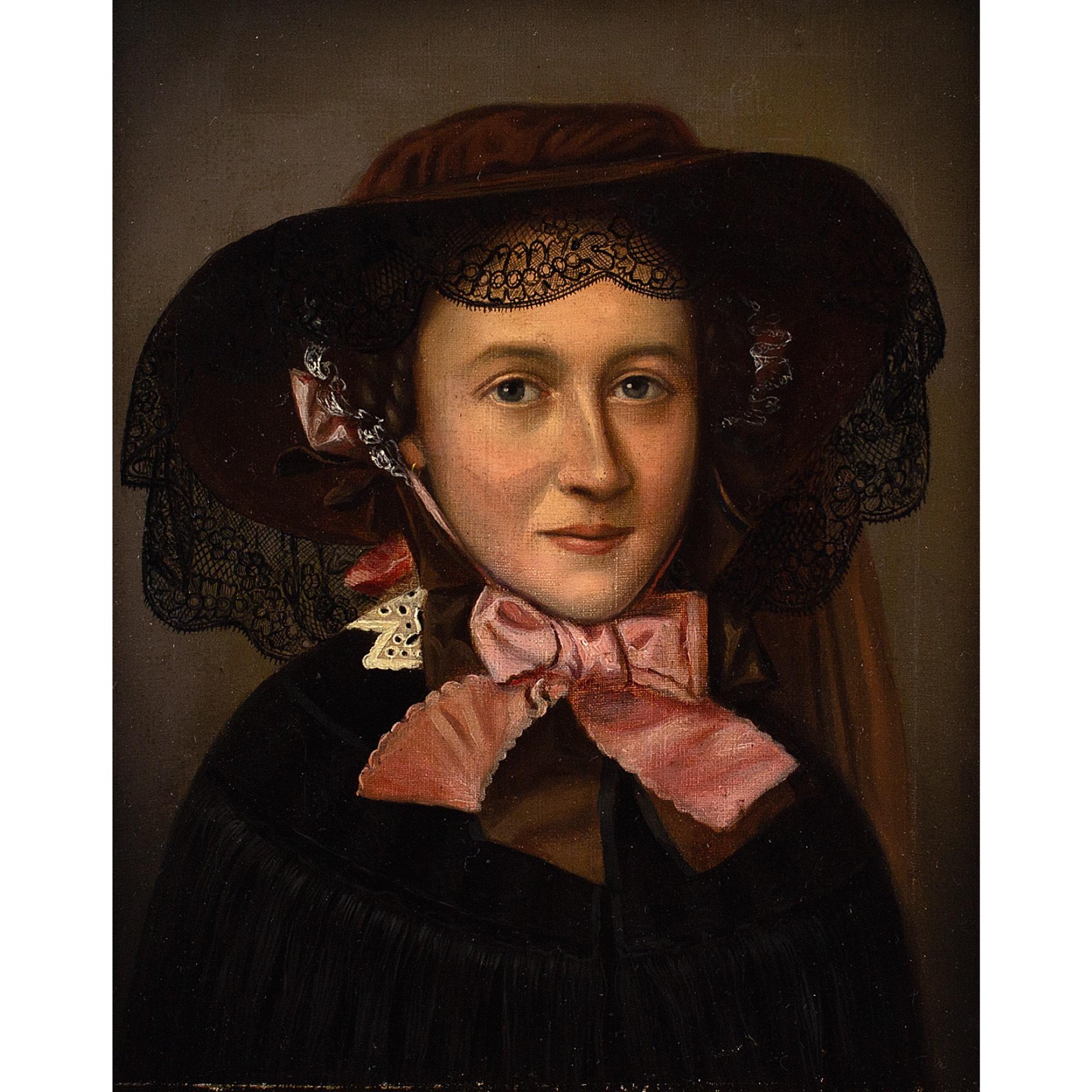 Early 19th-Century German School Biedermeier Portrait, Of A Young Lady - Painting by Unknown