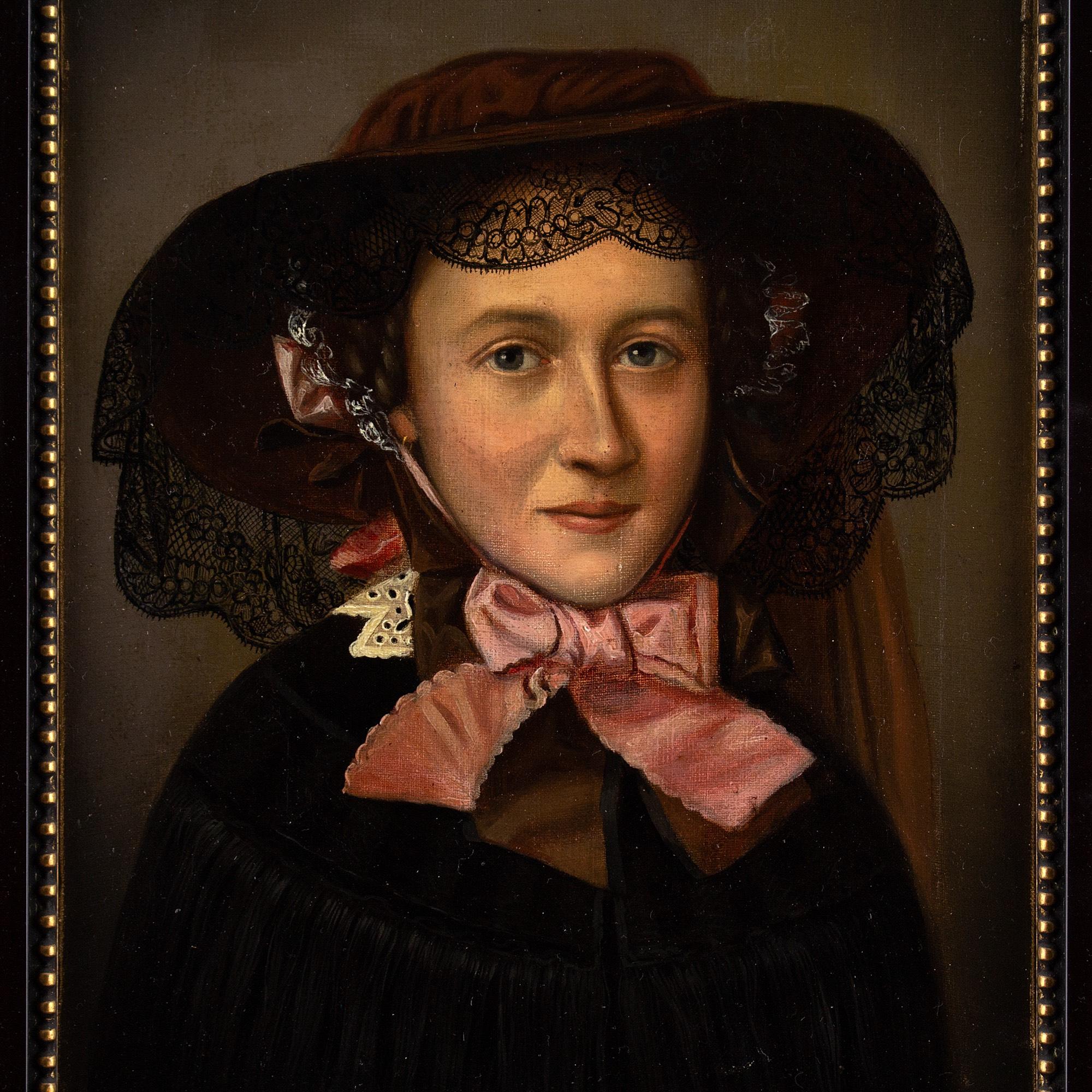 Early 19th-Century German School Biedermeier Portrait, Of A Young Lady 1
