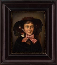 Early 19th-Century German School Biedermeier Portrait, Of A Young Lady
