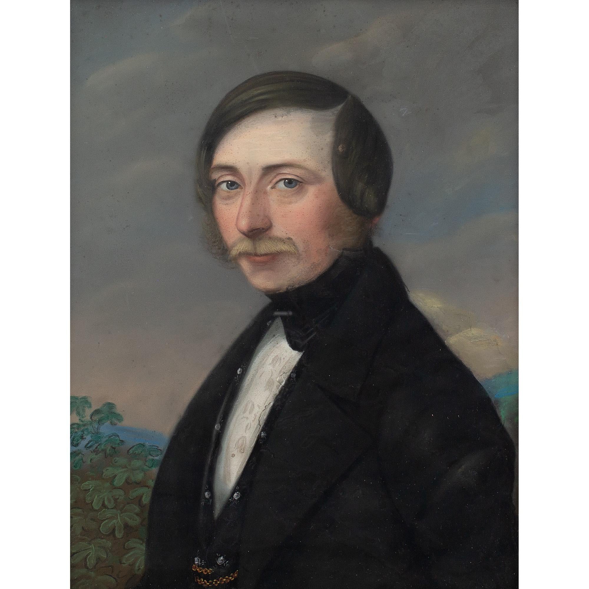 Early 19th-Century German School, Portrait Of A Gentleman, Pastel - Painting by Unknown