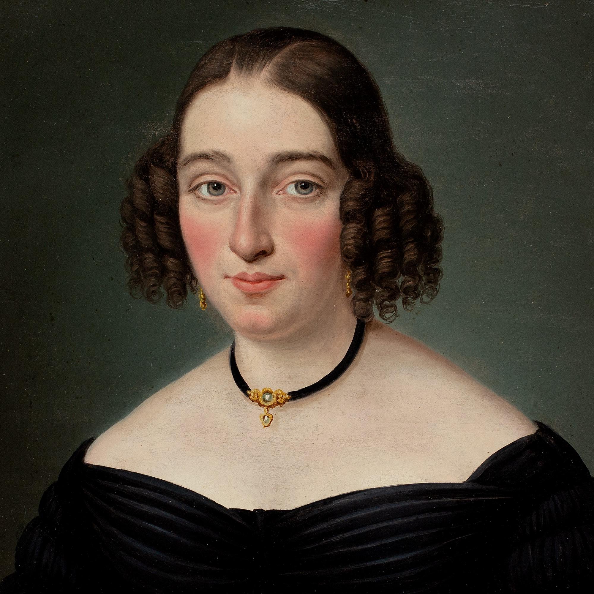 Scuola tedesca dell'inizio del XIX secolo, Ritratto di signora con lettera 2