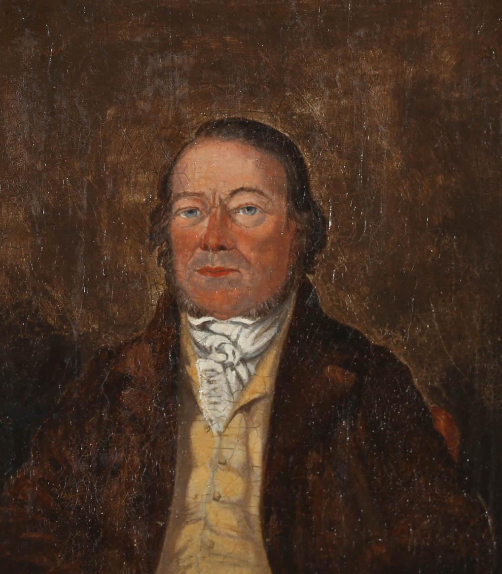 Early 19th Century Oil - A Ruddy Faced Man - Painting by Unknown