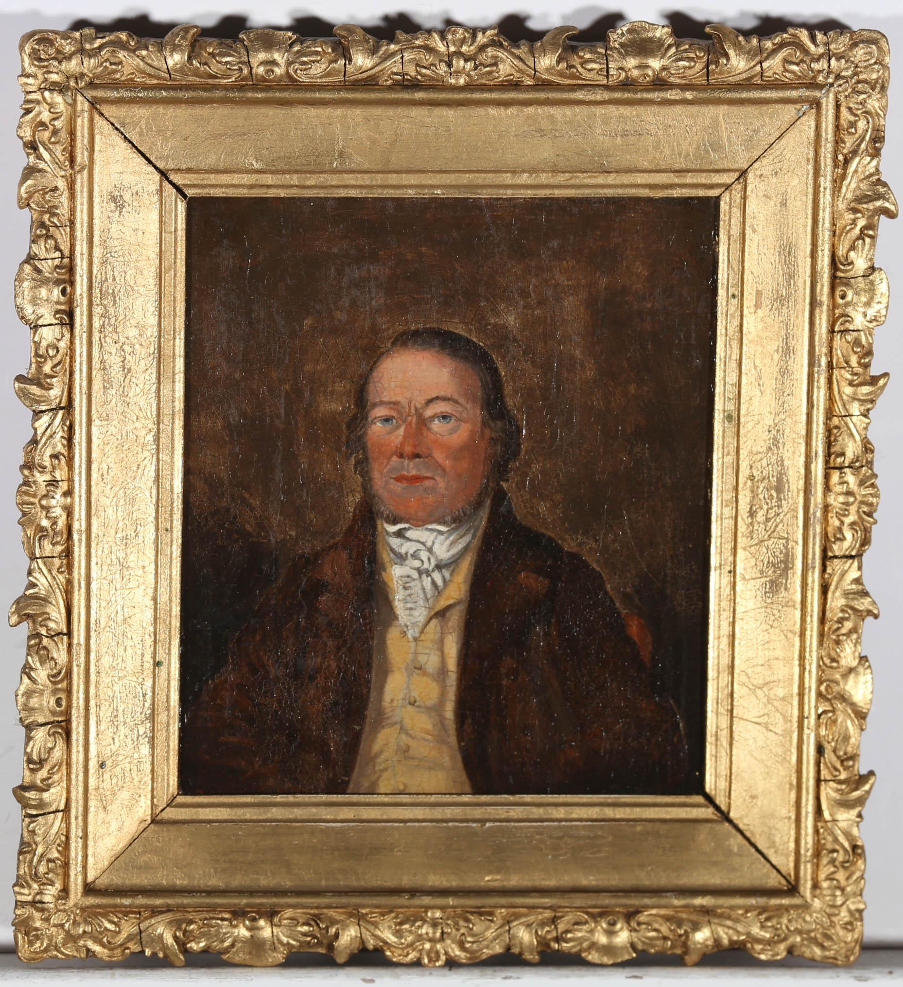 Unknown Portrait Painting - Early 19th Century Oil - A Ruddy Faced Man