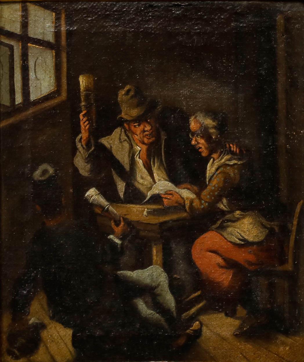 Ölgemälde des frühen 19. Jahrhunderts – Eine verblüffende Präsenz – Painting von Unknown