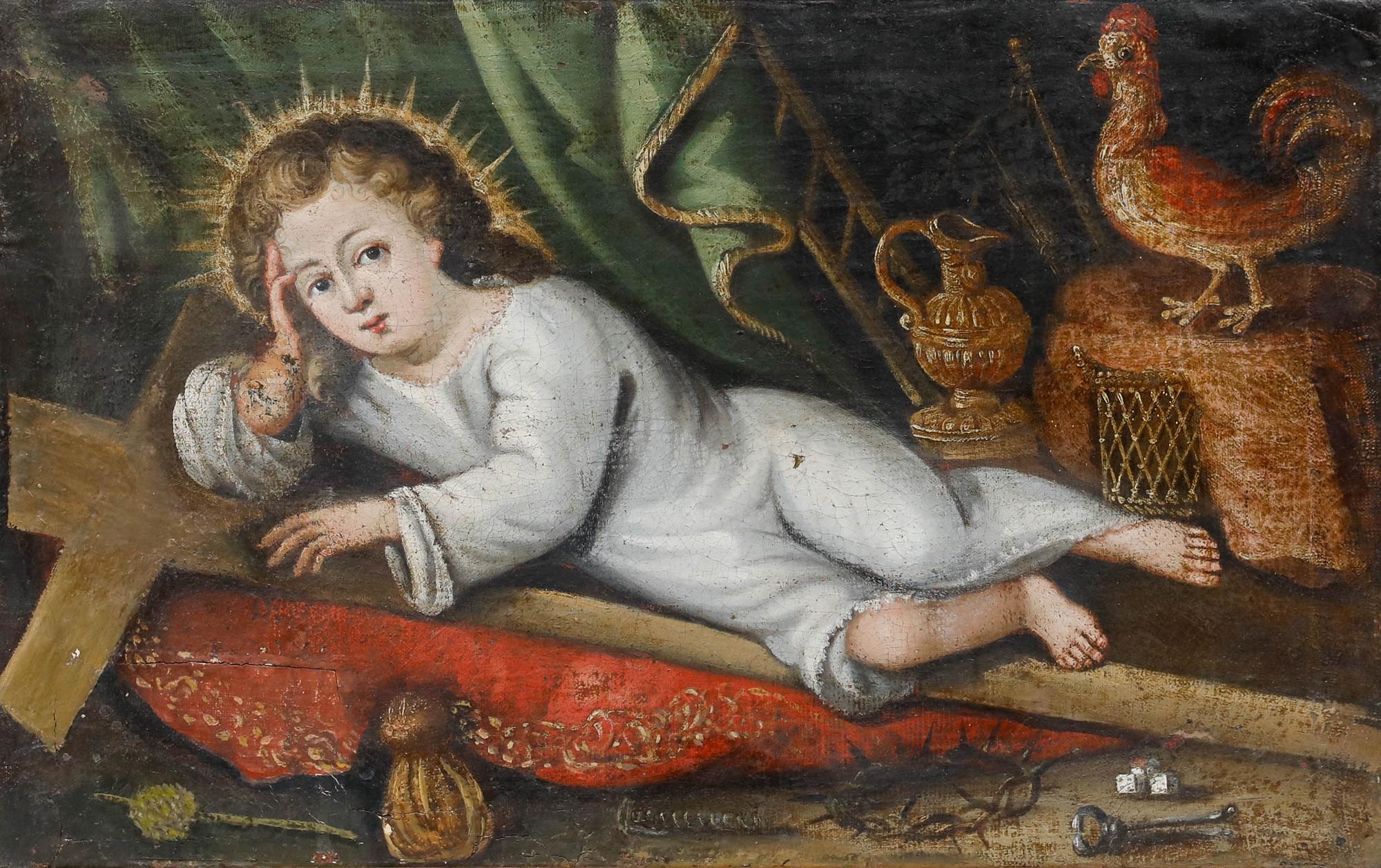 Early 19th Century Oil - Christ Child - Painting by Unknown