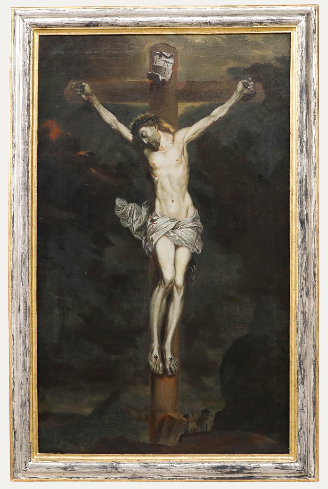 Huile du début du 19e siècle - Christ en croix