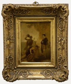 Antique Early 19th Century Oil - Greeting the Prince