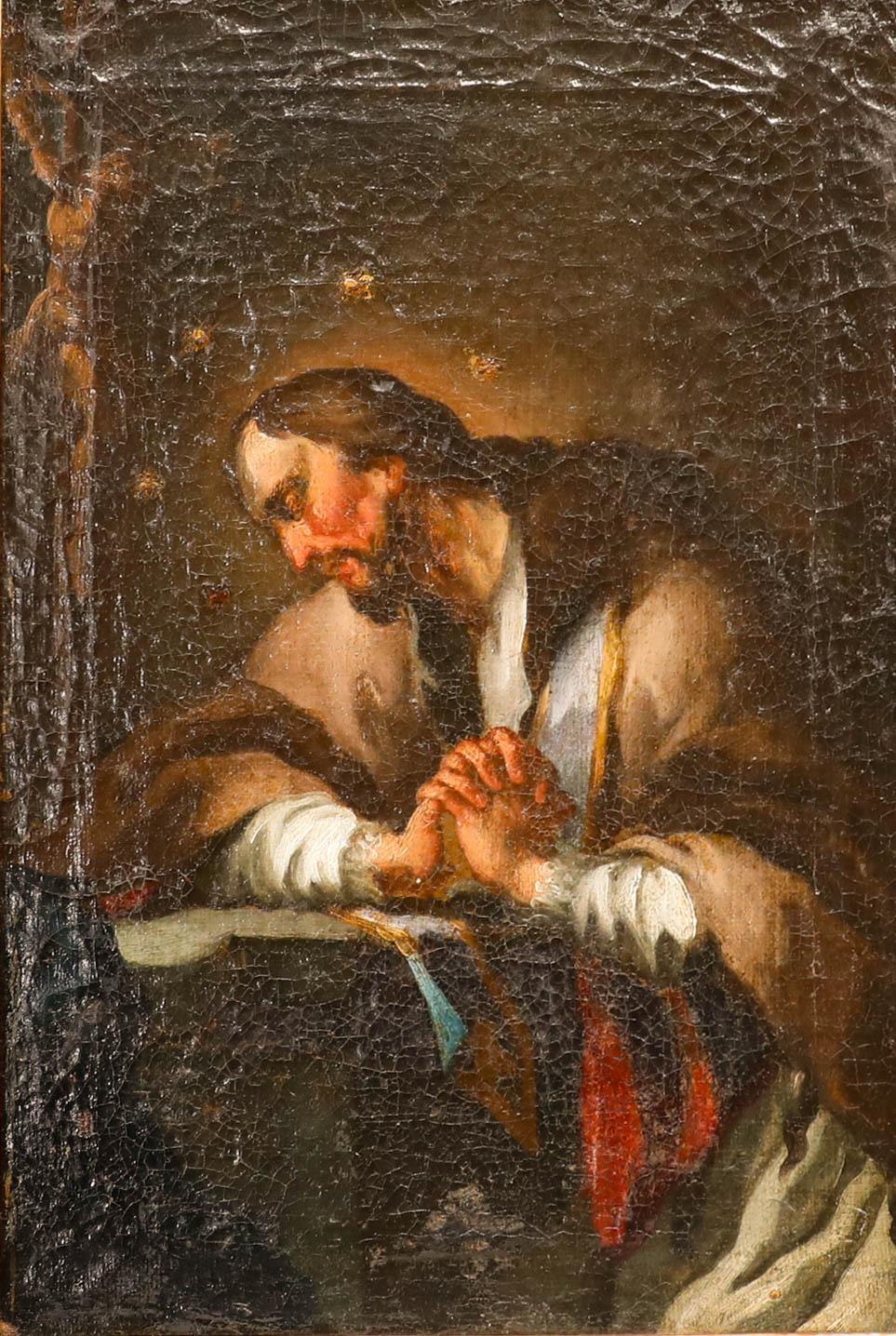 Early 19th Century Oil - Joseph in Prayer - Painting by Unknown