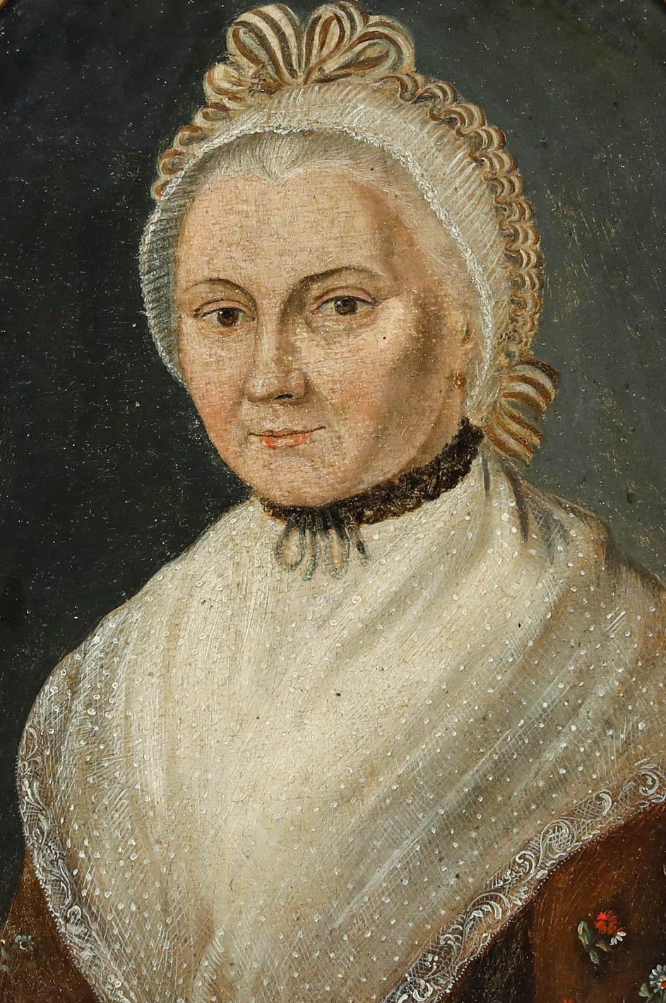 Huile du début du 19e siècle - Portrait d'une dame - Painting de Unknown