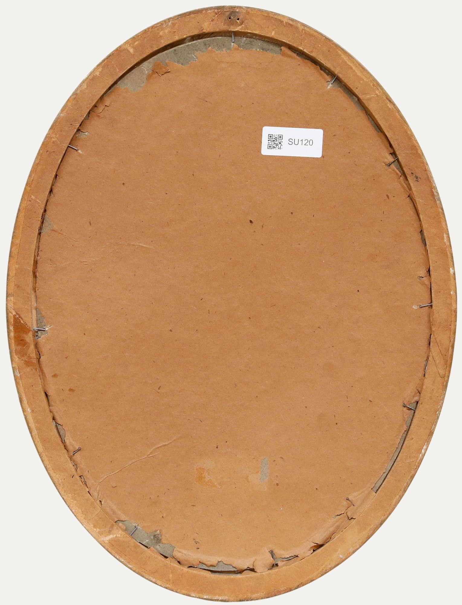 Huile du début du 19e siècle - Portrait d'une dame - Beige Portrait Painting par Unknown