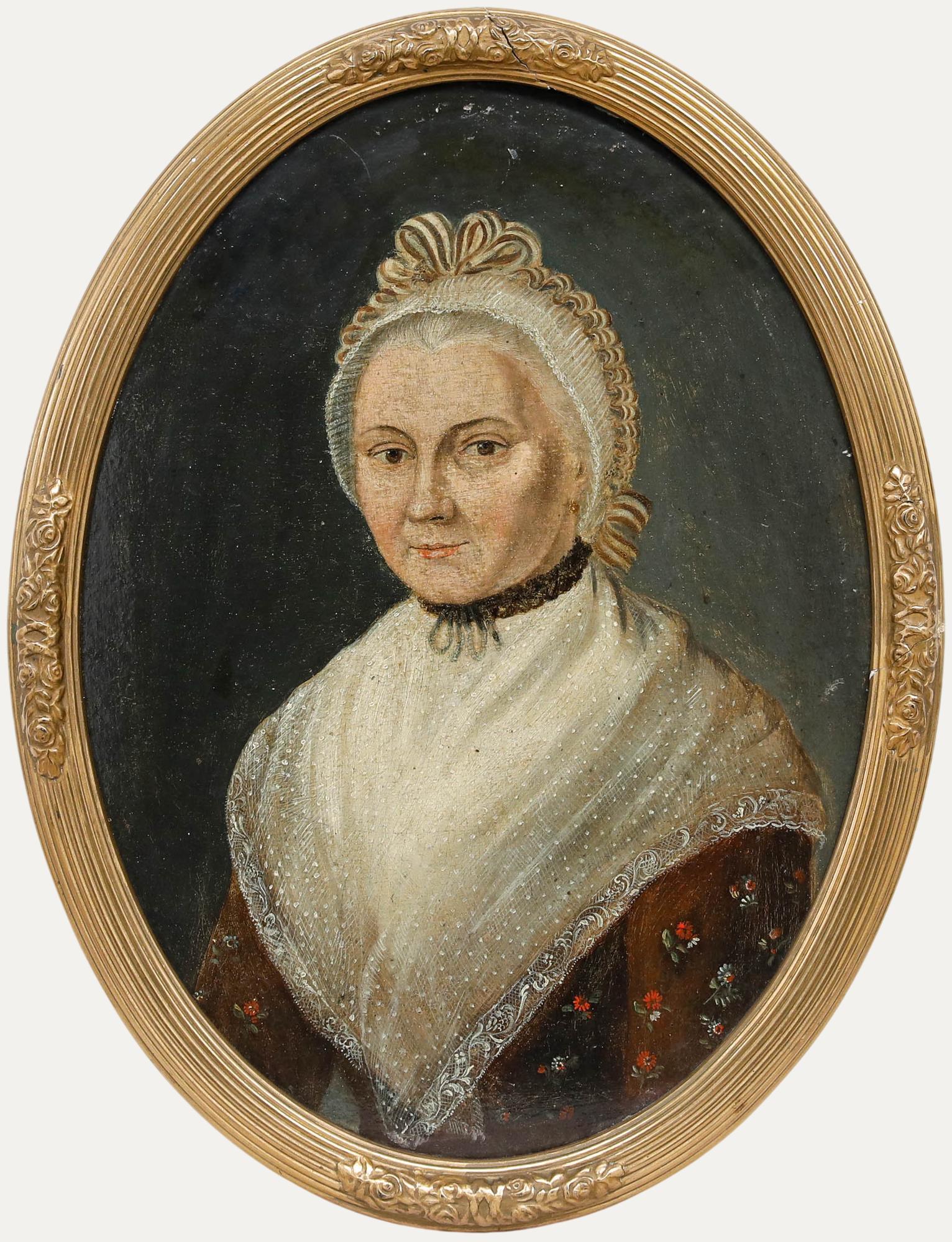 Huile du début du 19e siècle - Portrait d'une dame