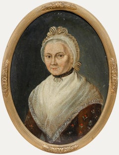 Huile du début du 19e siècle - Portrait d'une dame