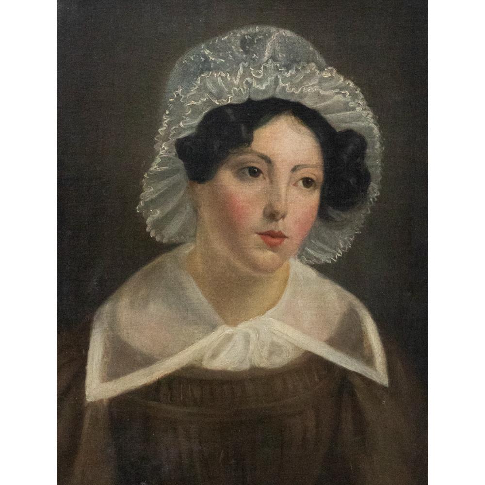 Early 19th Century Oil - Portrait of an English Beauty - Painting by Unknown