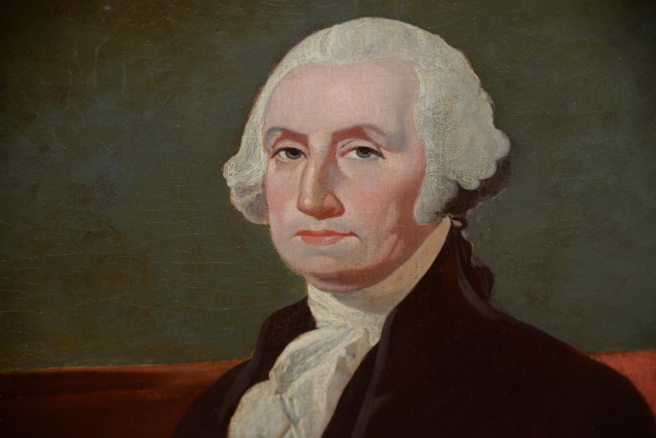 Early 19th Century Oil Portrait of George Washington c.1837 2