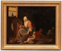 Peinture à l'huile du début du XIXe siècle - Filature