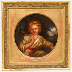 Early 19th Century Oil - The Girl and the Robin