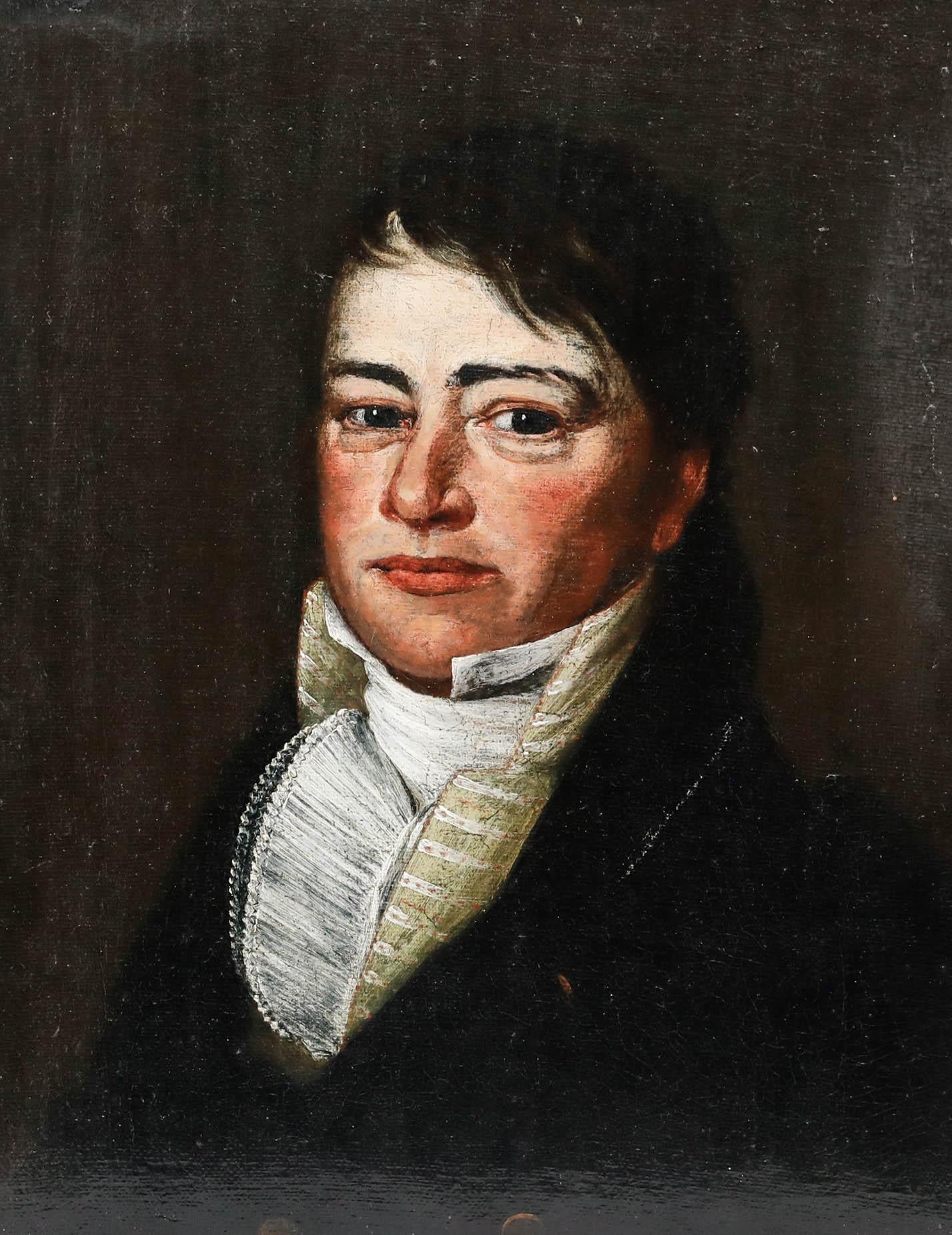 Early 19th Century Oil - The Handsome Young Gentleman - Painting by Unknown