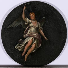 Early 19th Century Oil - Tondo of The Archangel Jophiel